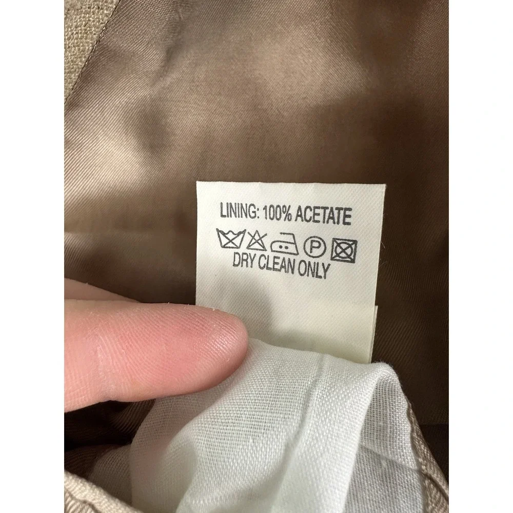 Jos A Bank Sport Coat 46L Beige Silk Hopsack Blazer Premium Designer Jacket